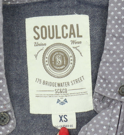 SoulCal Men's Grey XS Short Sleeve Button-Up Shirt