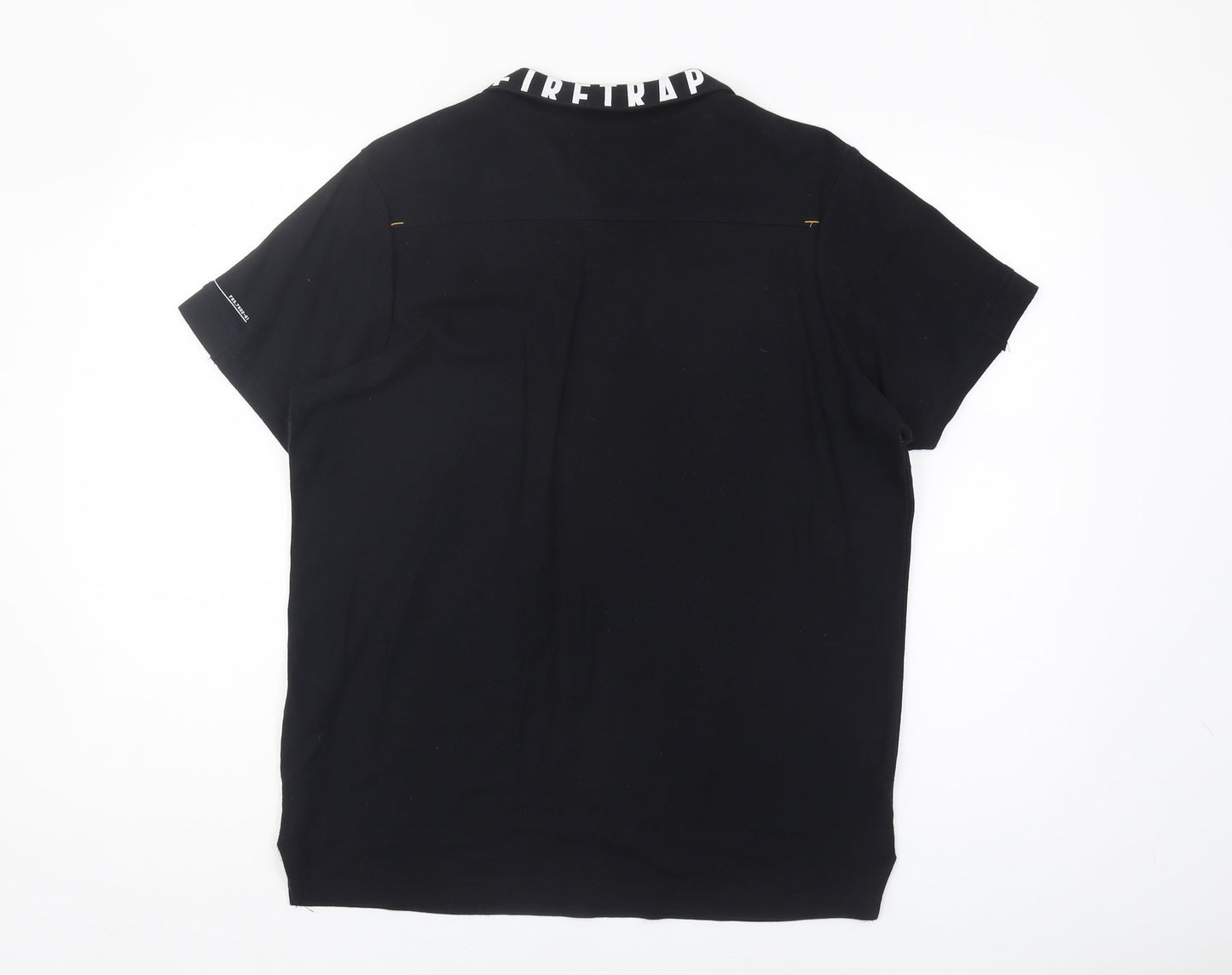 Firetrap Men's Black Polo, M, Short Sleeve, Logo Accent