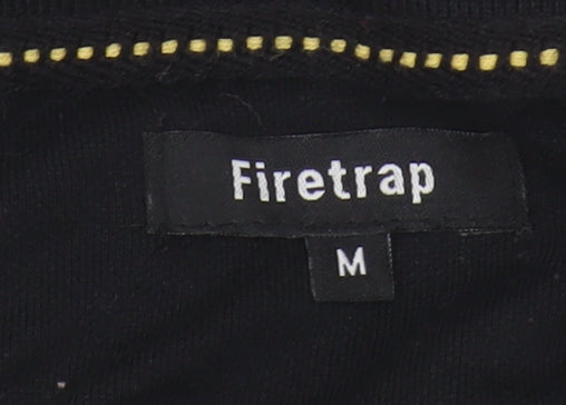 Firetrap Men's Black Polo, M, Short Sleeve, Logo Accent