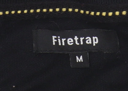 Firetrap Men's Black Polo, M, Short Sleeve, Logo Accent