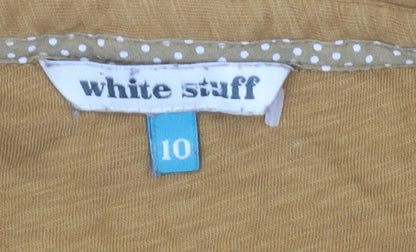 Womens UK Size 10 White Stuff Brown Tunic Button-Up