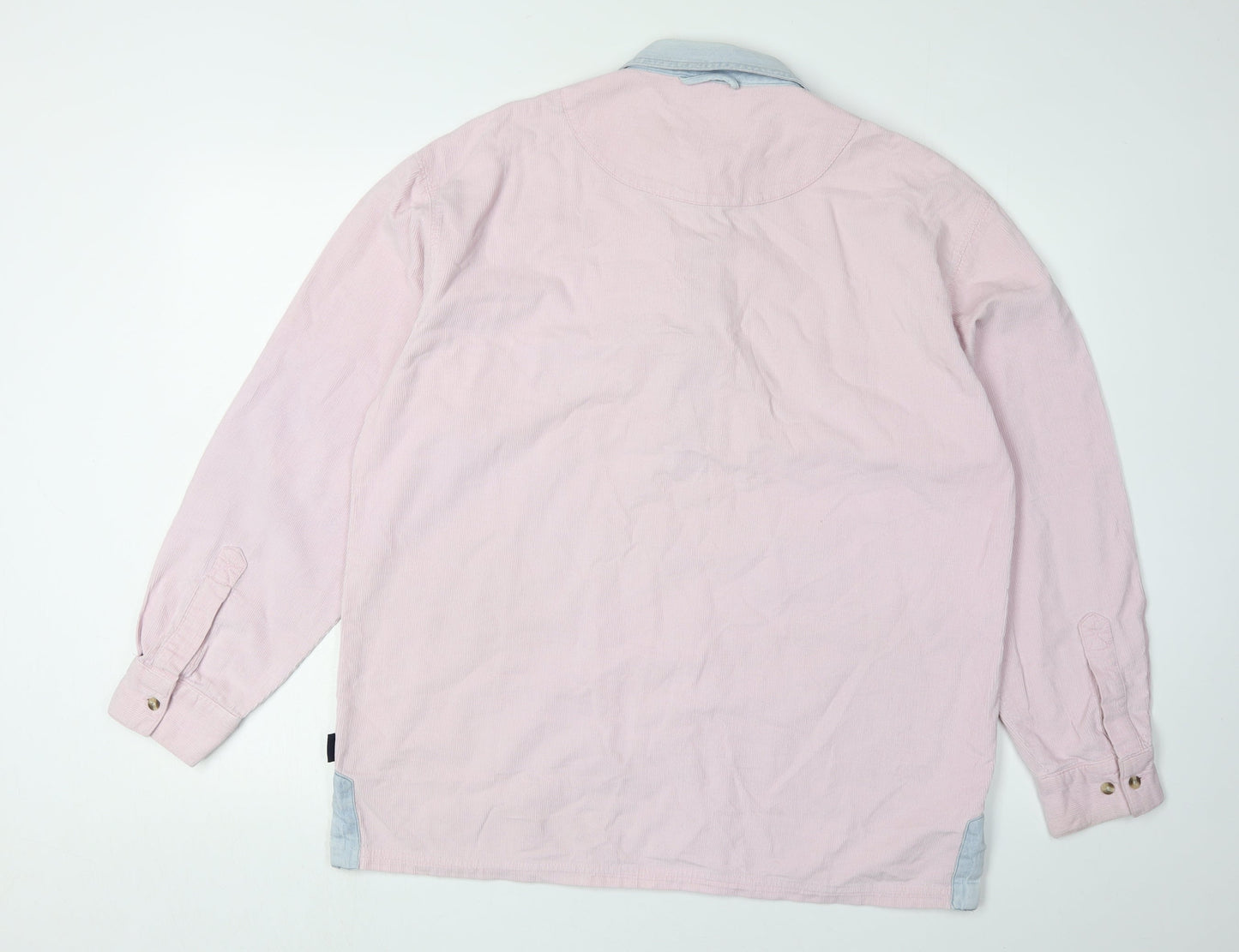 Cotton Traders Men's Pink Long Sleeve Polo Shirt M