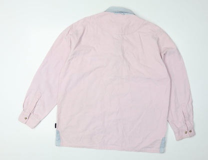 Cotton Traders Men's Pink Long Sleeve Polo Shirt M