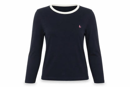 Womens UK Size 10 Jack Wills Black Ringer T-Shirt