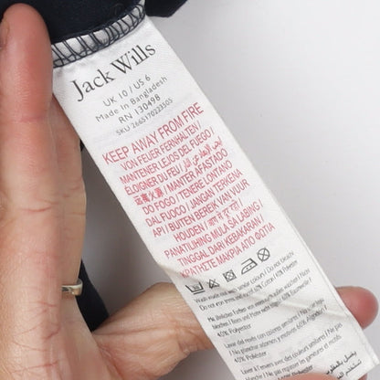 Jack Wills Women's Black Ringer T-Shirt Size 10