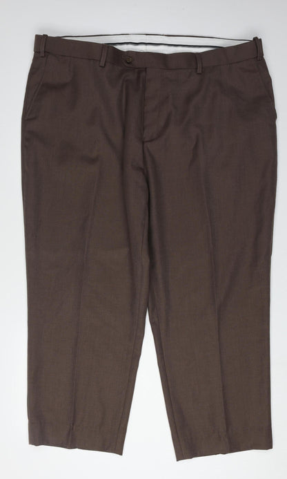Skopes Men's Brown Formal Trousers, Size 46 R, Wexford