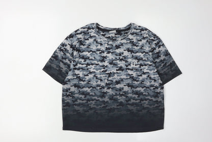 Holyfield Girls' Grey Camouflage T-Shirt L Basic Style
