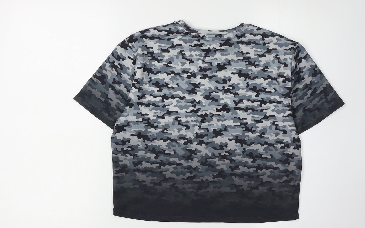 Holyfield Girls' Grey Camouflage T-Shirt L Basic Style