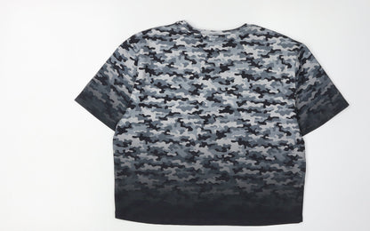 Holyfield Girls' Grey Camouflage T-Shirt L Basic Style