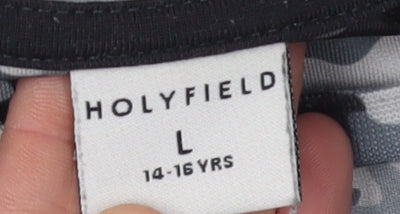Holyfield Girls' Grey Camouflage T-Shirt L Basic Style