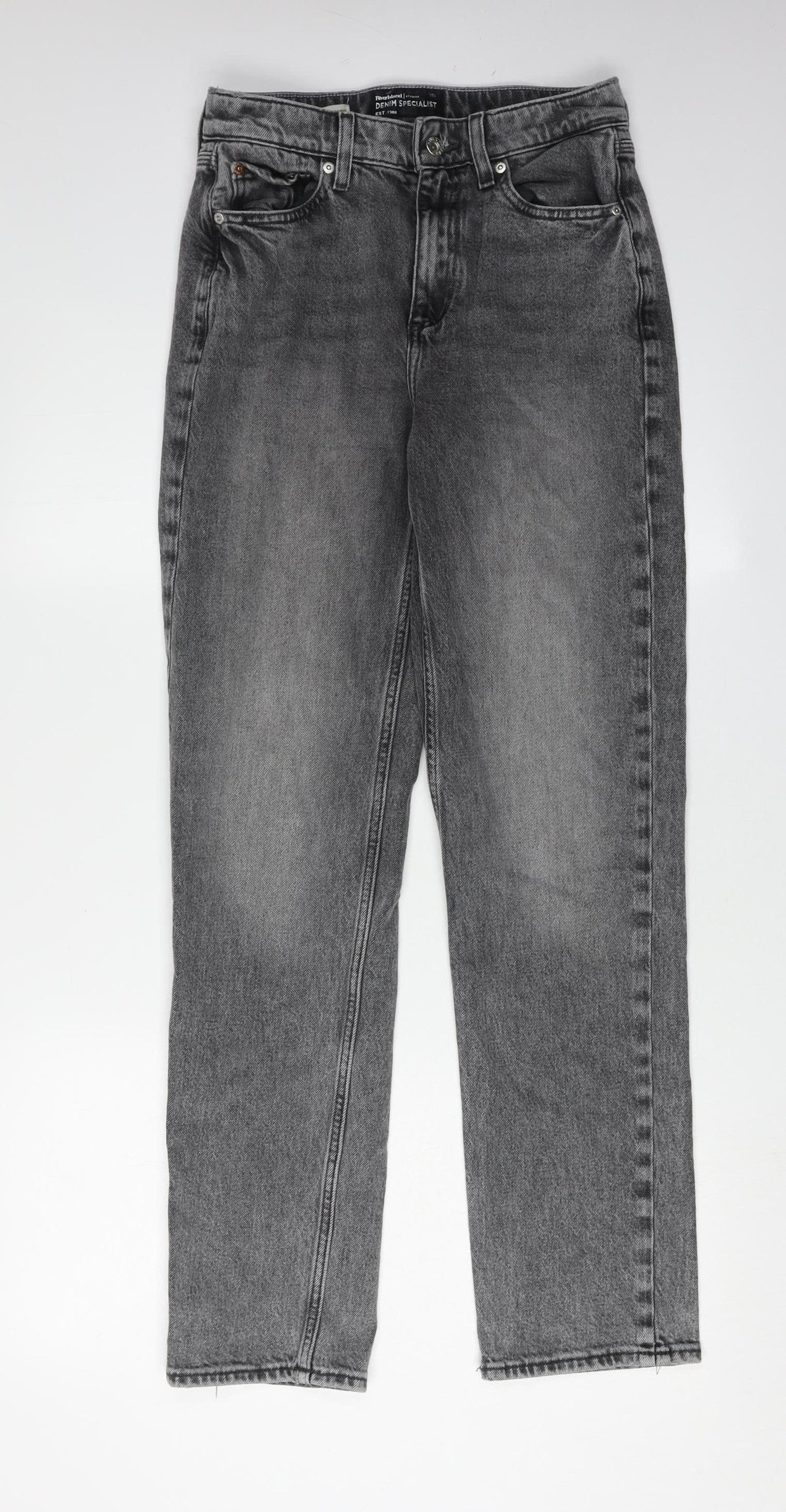 Womens UK Size 4 River Island Regular Fit  Grey Jeans