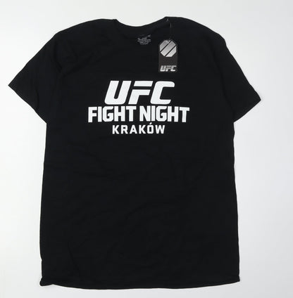 UFC Men's Black Fight Night T-Shirt, Size M, Sports Style