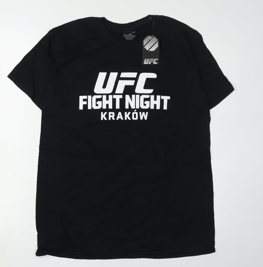 UFC Men's Black Fight Night T-Shirt, Size M, Sports Style