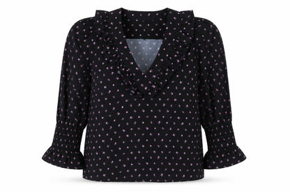 Womens UK Size XS French Connection Black Wrap Blouse