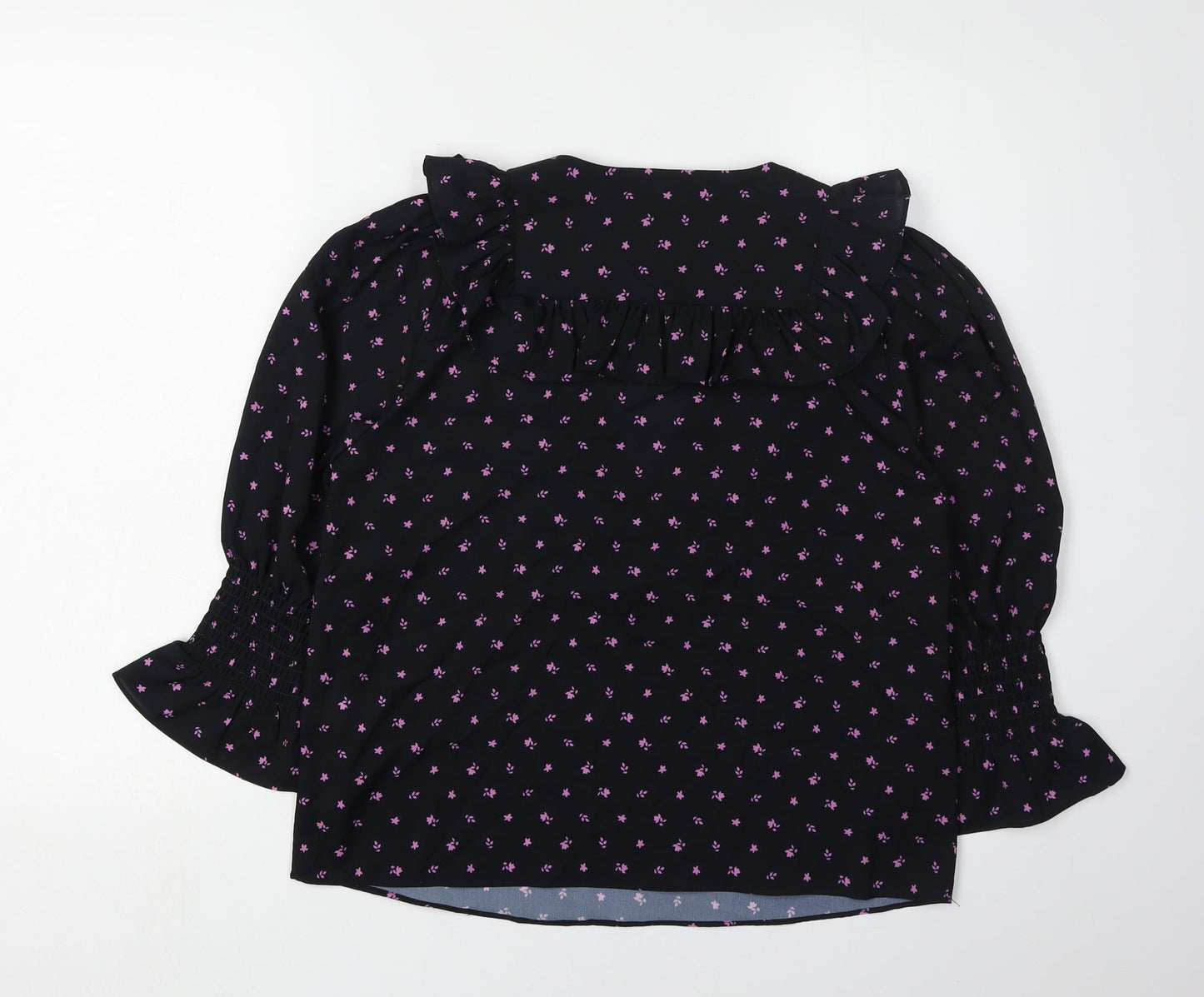 Womens UK Size XS French Connection Black Wrap Blouse
