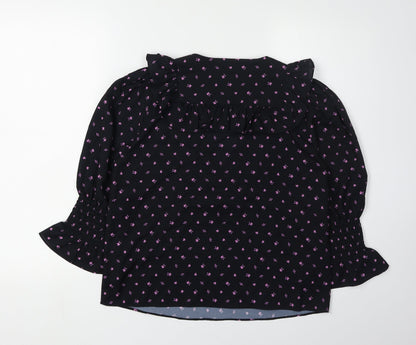 Womens UK Size XS French Connection Black Wrap Blouse