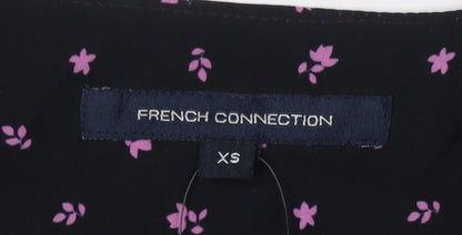 Womens UK Size XS French Connection Black Wrap Blouse