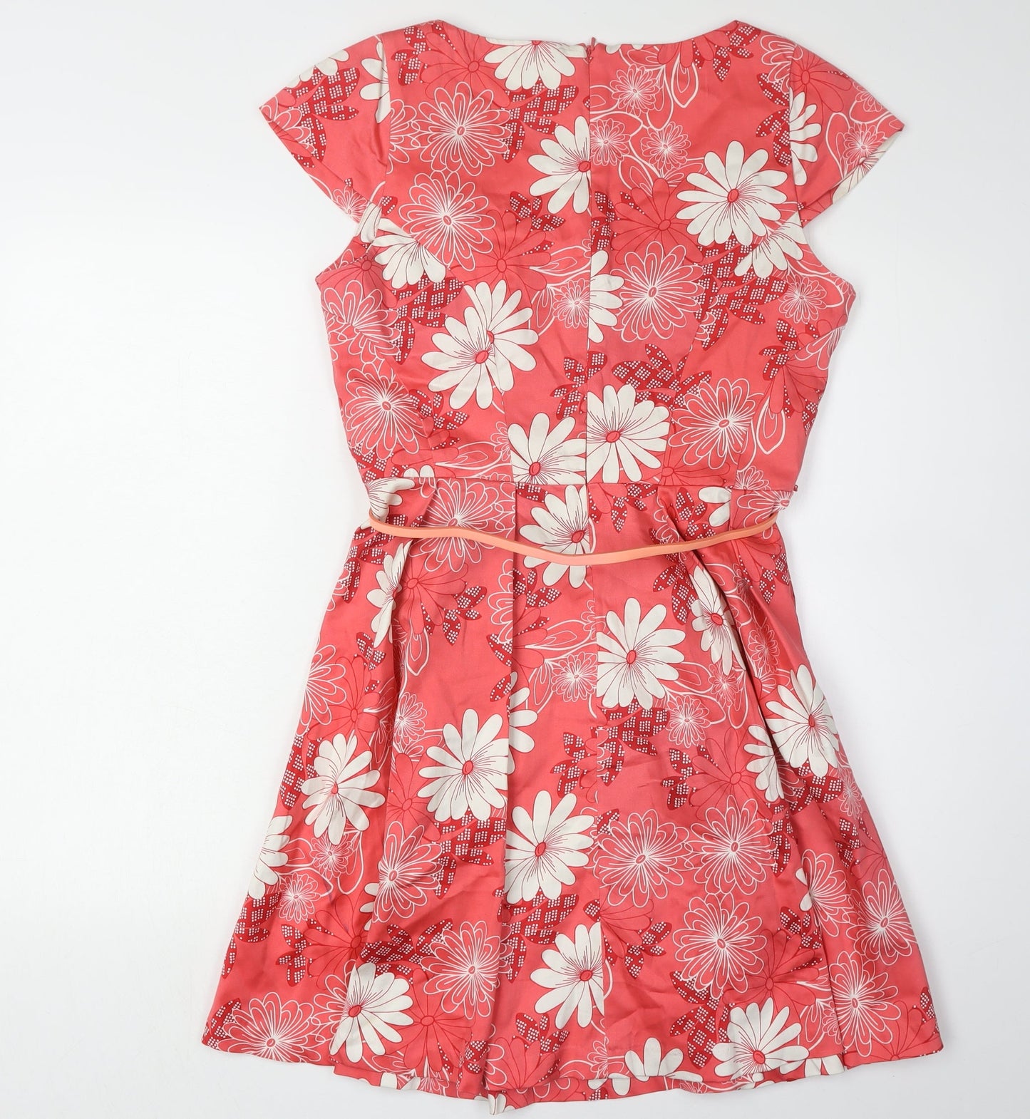 Oasis Women's Red Floral Fit & Flare Dress, Size 12