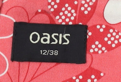 Oasis Women's Red Floral Fit & Flare Dress, Size 12