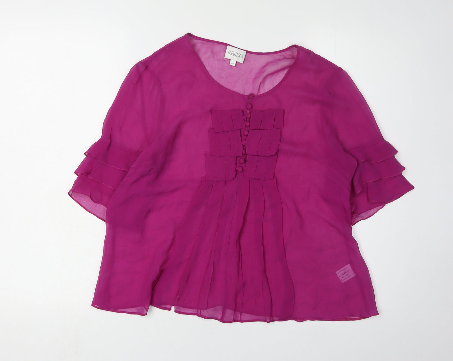 Womens UK Size 14 Kaliko Purple  Blouse