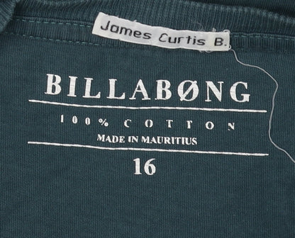 Mens UK Size 16 Billabong Green  T-Shirt