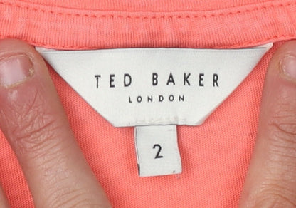 Womens UK Size 8 Ted Baker Pink  T-Shirt