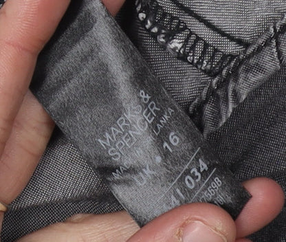 Womens UK Size 16 Marks and Spencer Grey  Blouse