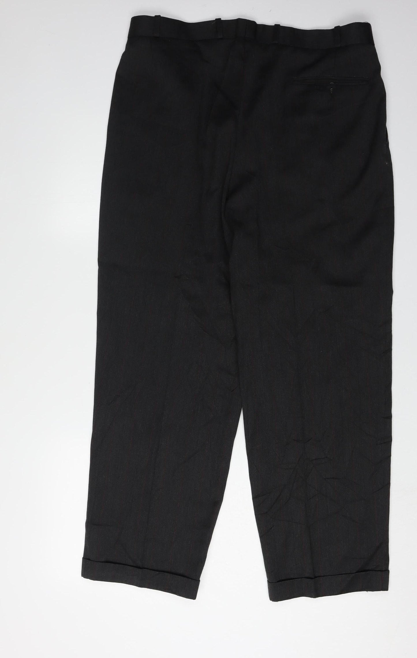 Burtons Men's Black Pleated Trousers 36 in
