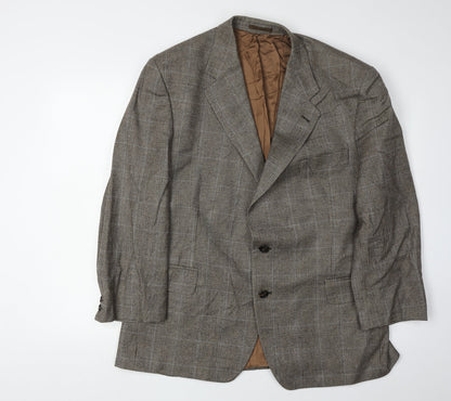 Lester Bowden Men's Brown Check Blazer Size 46S