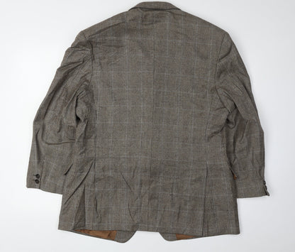Lester Bowden Men's Brown Check Blazer Size 46S