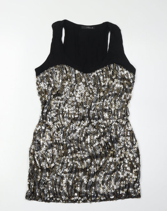 Jane Norman Women's Black Sequin Tank Top Size 16