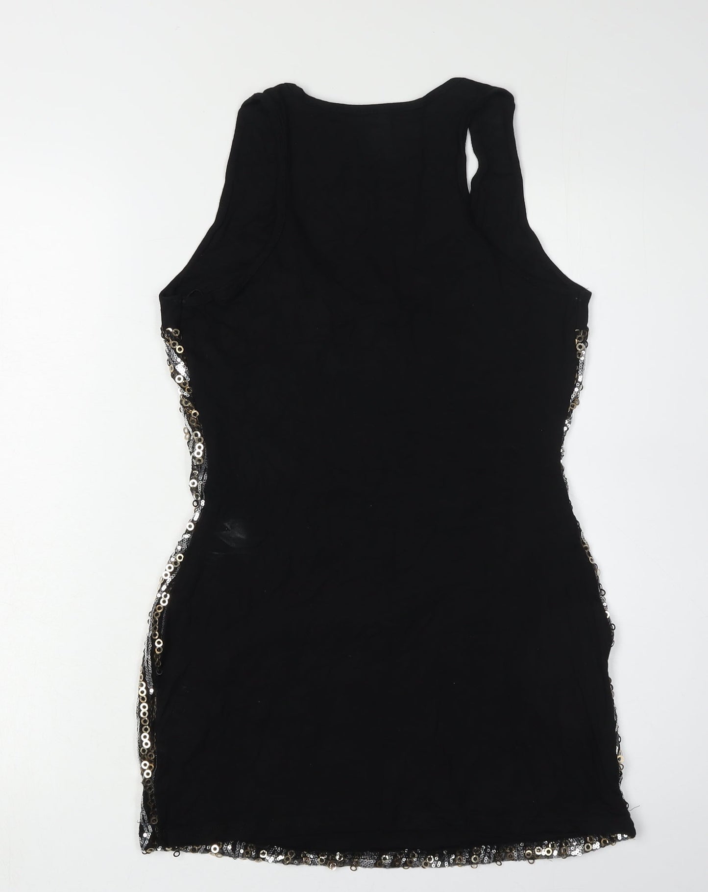 Jane Norman Women's Black Sequin Tank Top Size 16
