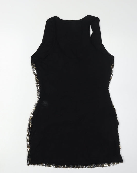 Jane Norman Women's Black Sequin Tank Top Size 16