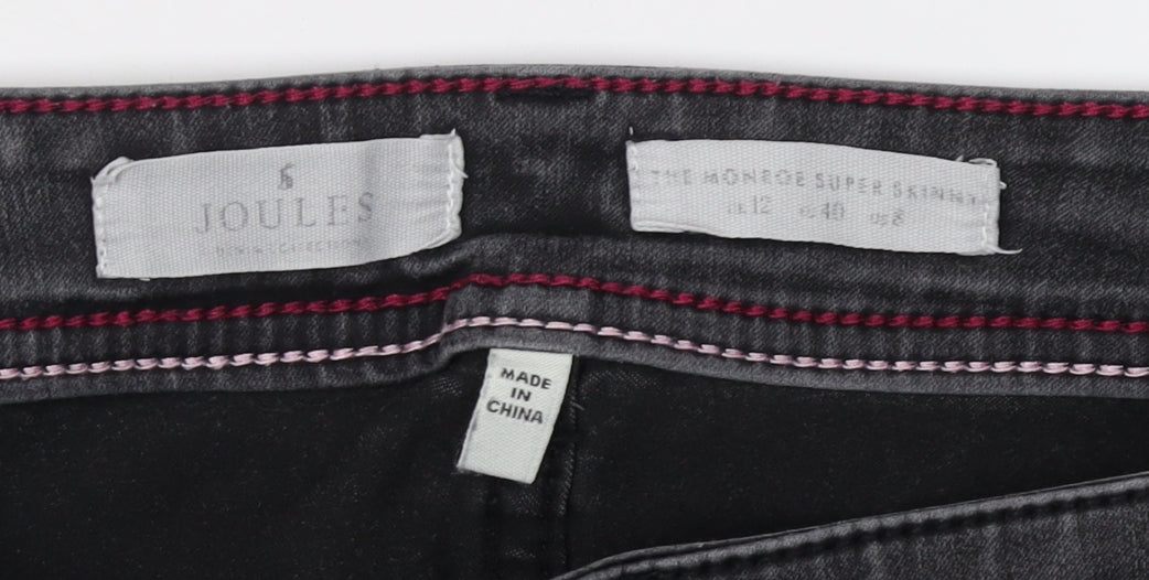 Womens UK Size 12 Joules Super-Skinny Fit Skinny Black Jeans