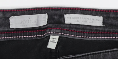 Womens UK Size 12 Joules Super-Skinny Fit Skinny Black Jeans