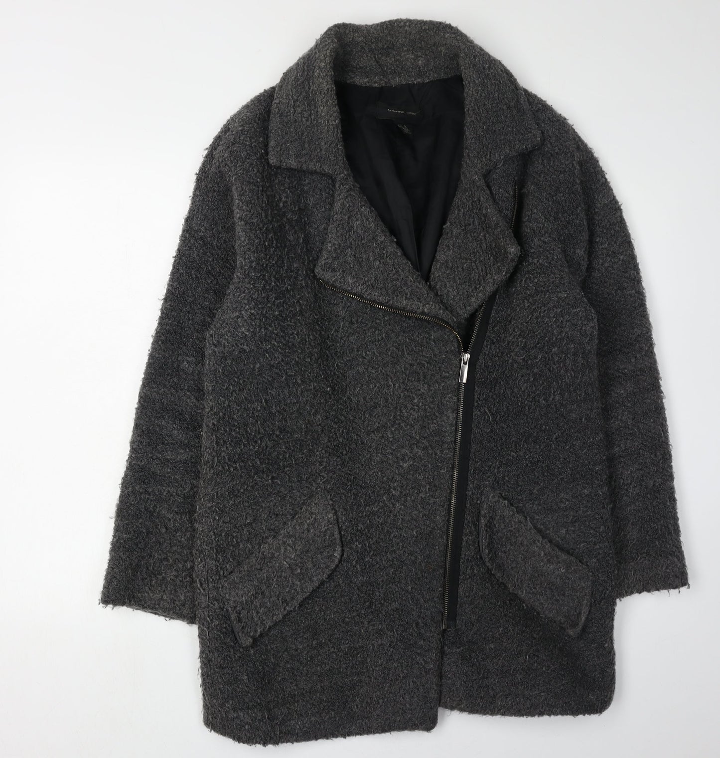 Womens UK Size S Mango Grey Overcoat