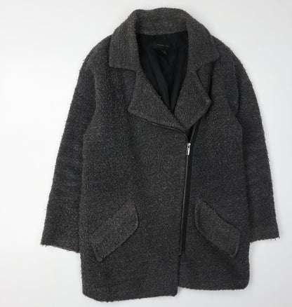 Womens UK Size S Mango Grey Overcoat