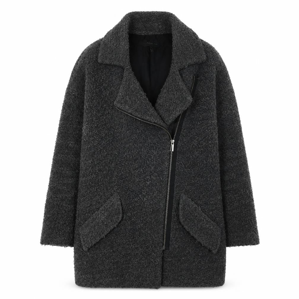 Womens UK Size S Mango Grey Overcoat
