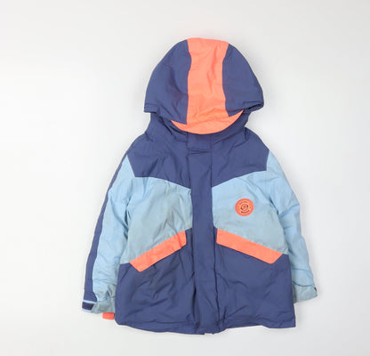 Decathlon Girls' Blue Parka Jacket 3-4 Years Waterproof
