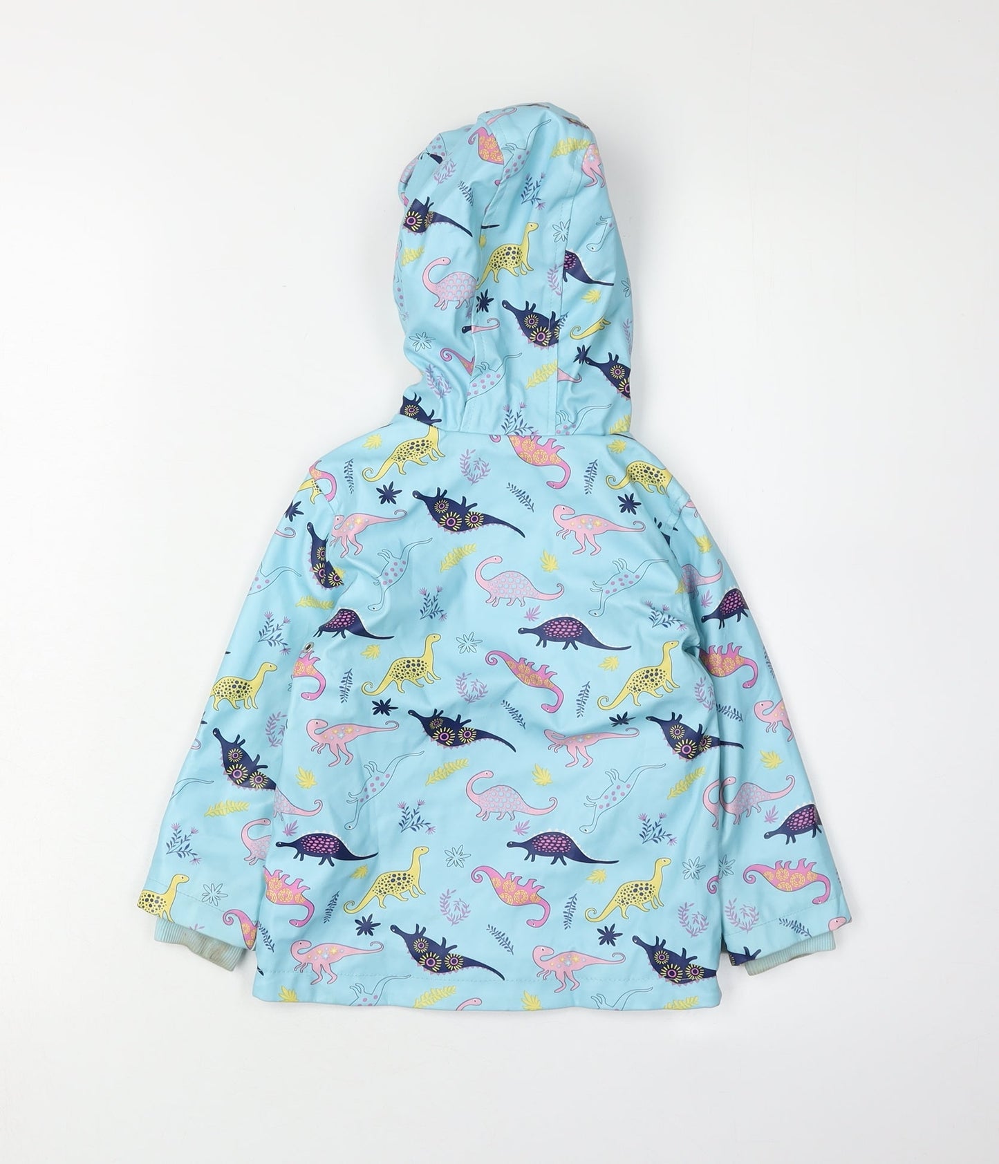 Lily & Dan Girls Blue Dinosaur Rain Jacket, Age 2
