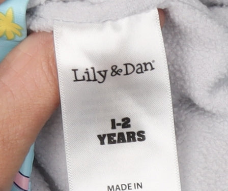 Lily & Dan Girls Blue Dinosaur Rain Jacket, Age 2