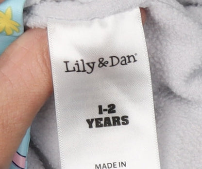 Lily & Dan Girls Blue Dinosaur Rain Jacket, Age 2