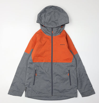 Skogstad Boys Parka Jacket, Orange/Grey, 12 Years