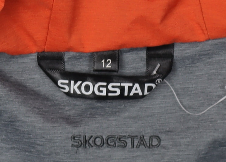 Skogstad Boys Parka Jacket, Orange/Grey, 12 Years