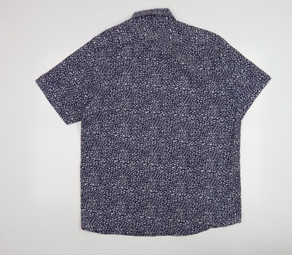 Charles Norton Men's Blue Geometric Shirt XL