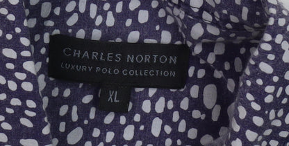 Charles Norton Men's Blue Geometric Shirt XL