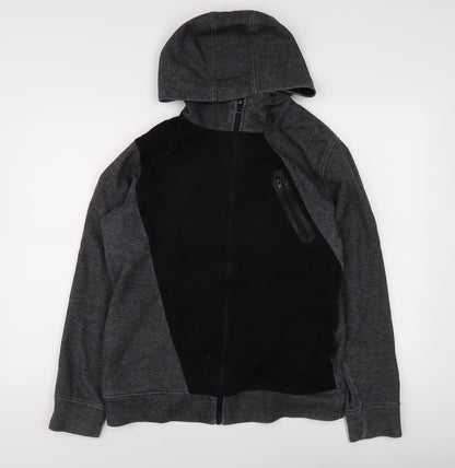 Mens UK Size L JACK & JONES Black Full Zip Hoodie