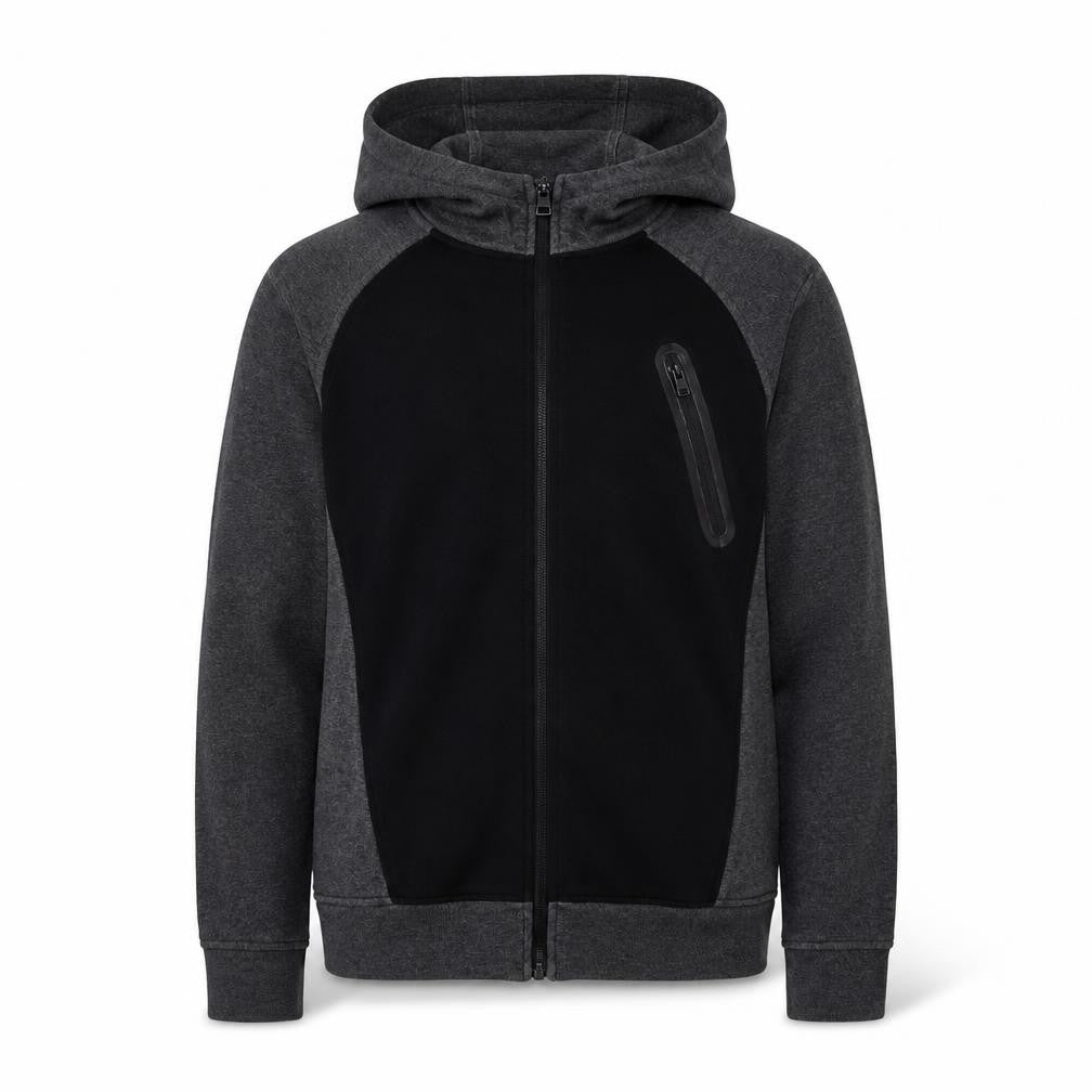 Mens UK Size L JACK & JONES Black Full Zip Hoodie