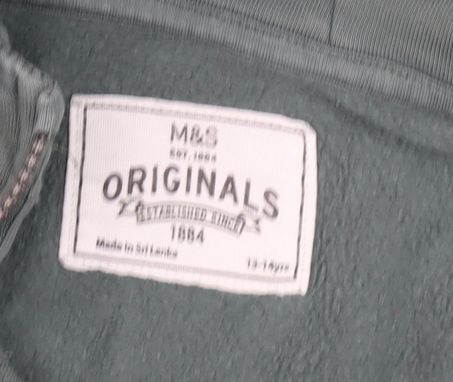 Marks and Spencer Boys Green Full Zip Hoodie 13-14 Years