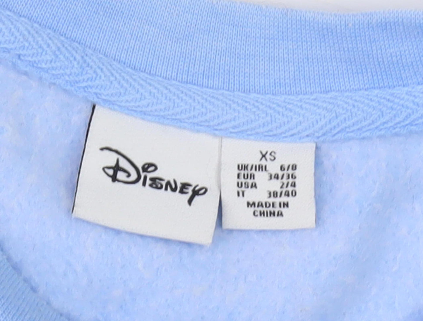 Womens UK Size XS Disney Blue Pullover Sweatshirt